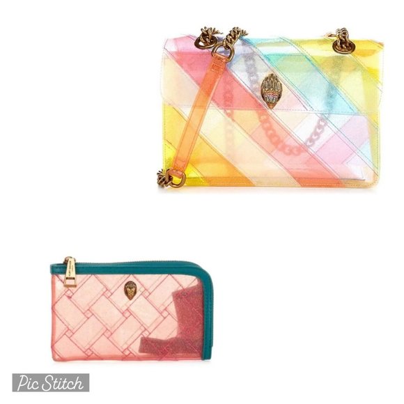 NWT Kurt Geiger London Large Kensington Vinyl Rainbow Shoulder Bag & Wallet